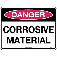 Uniform Safety Signs - 240x180mm - Self Adhesive - Danger Corrosive Material | 235DA