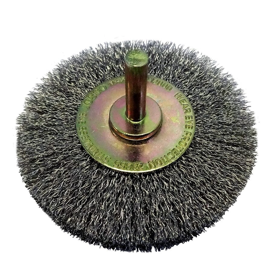 Josco - Brush Wheel CR HS 80 x 15 - 6 Spindle 0.25 Stainless 316 | 238SS