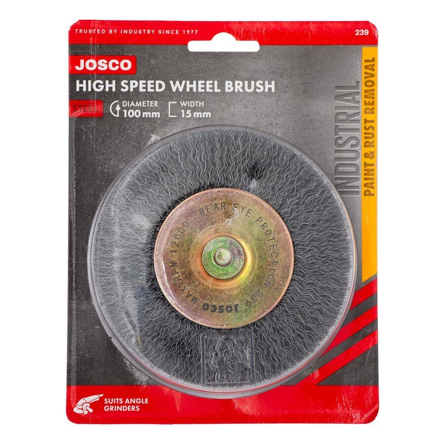 Josco - Brush Wheel CR HS 100 x 15 - 6 Spindle 0.25 | 239
