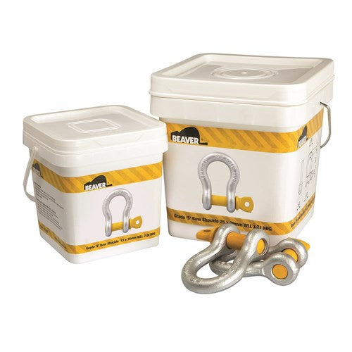 Beaver - Shackle Bow Grade S Galvanised 11x13mm WLL 1.5T Each Pail Contains 20 Each | 242311P