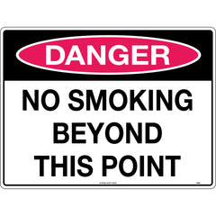 Uniform Safety Signs - 600x400mm - Poly - Danger No Smoking Beyond This Point | 249LP