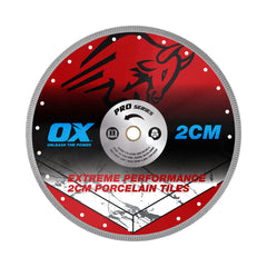 OX Tools - Pro 2cm Porcelain Cutting Blade - 350/30/25.4mm | OX-2CM-350/30/25.4