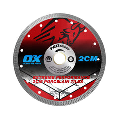 OX Tools - Pro 2cm Porcelain Cutting Blade - 200/30/25.4mm | OX-2CM-200/30/25.4