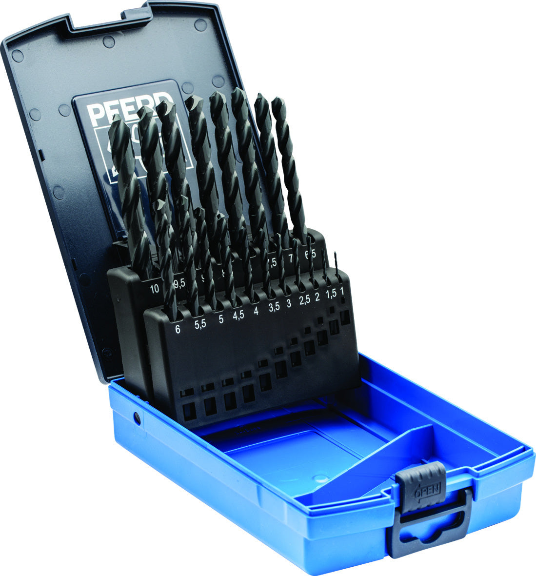 PFERD - 19pc Drill Bit Set HSSG STEEL Sizes 1.0mm - 10.0mm | 25203701 1