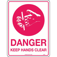 Uniform Safety Signs - 240x180mm - Self Adhesive - Danger Keep Hands Clear | 252DA