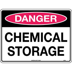 Uniform Safety Signs - 240x180mm - Self Adhesive - Danger Chemical Storage | 257DA