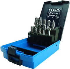PFERD - 10pc Burr Set 1/4" Shank - Tungsten Carbide - Premium | 26005694 1
