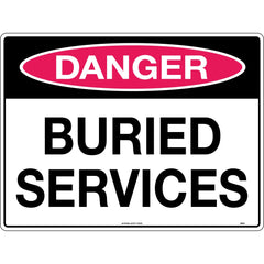 Uniform Safety Signs - 600x400mm - Metal - Danger Buried Services | 260LM