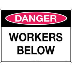 Uniform Safety Signs - 300x225mm - Metal - Danger Workers Below | 262MM