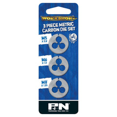 P&N - Die Button Met Set M5-M6-M8 Carded 3Pc P&N Workshop | 267013103