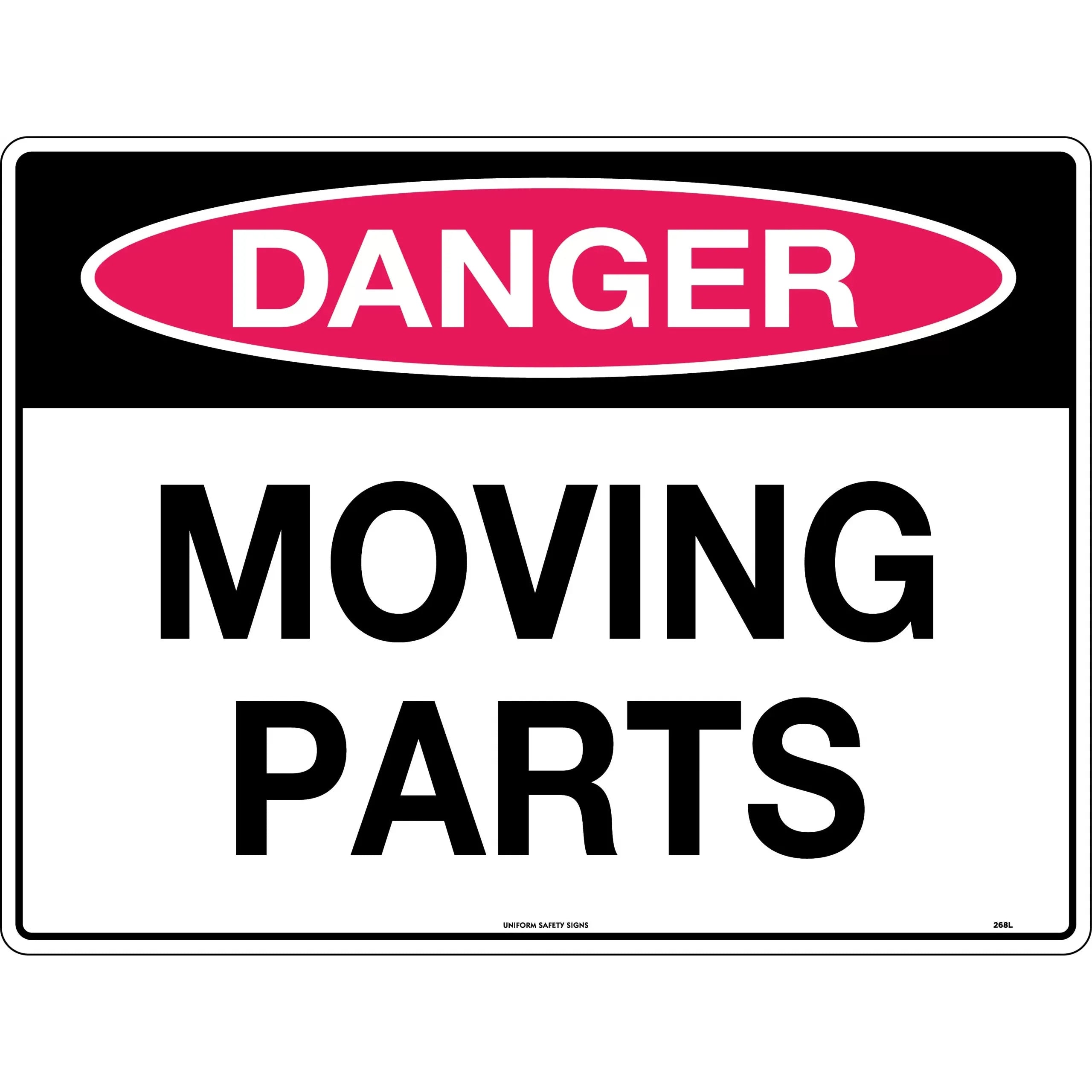 Uniform Safety Signs - 450x300mm - Poly - Danger Moving Parts | 268LSP