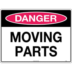 Uniform Safety Signs - 90x55mm - Self Adhesive - Pkt of 10 - Danger Moving Parts | 268SSA