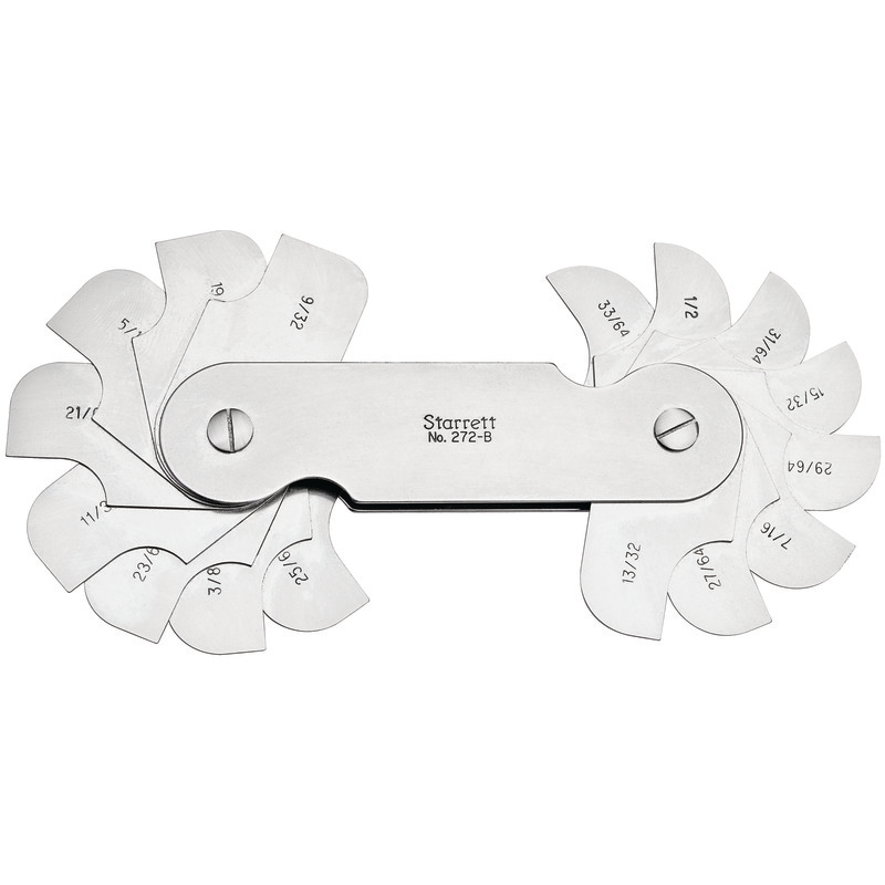 Starrett - Radius Gage 16 Leaves 9/32-33/64in Range by 64ths | 272B