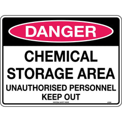 Uniform Safety Signs - 450x300mm - Poly - Danger Chemical Storage Area Unauthorised Personnel Keep Out | 273LSP