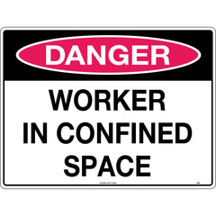 Uniform Safety Signs - 300x225mm - Poly - Danger Worker in Confined Space | 274MP