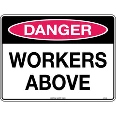 Uniform Safety Signs - 600x400mm - Metal - Danger Workers Above | 275LM