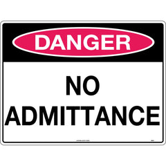Uniform Safety Signs - 600x400mm - Metal - Danger No Admittance | 280LM