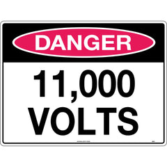 Uniform Safety Signs - 300x225mm - Poly - Danger 11,000 Volts | 282MP