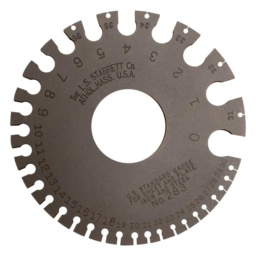 Starrett - U.S. Standard Gage Nos. 0-36 (.3125-.007in) Range | 283