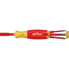 Wiha - Screwdriver With Bit Magazine Liftup Electric, Slotted, Phillips With 6 Slimbits, VDE 1000V Insulated | WH-38612