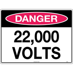 Uniform Safety Signs - 300x225mm - Metal - Danger 22,000 Volts | 283MM