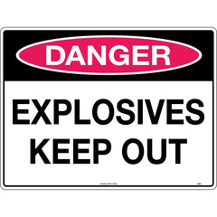 Uniform Safety Signs - 300x225mm - Poly - Danger Explosives Keep Out | 286MP