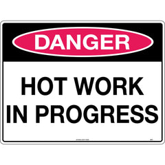 Uniform Safety Signs - 600x400mm - Metal - Danger Hot Work in Progress | 287LM