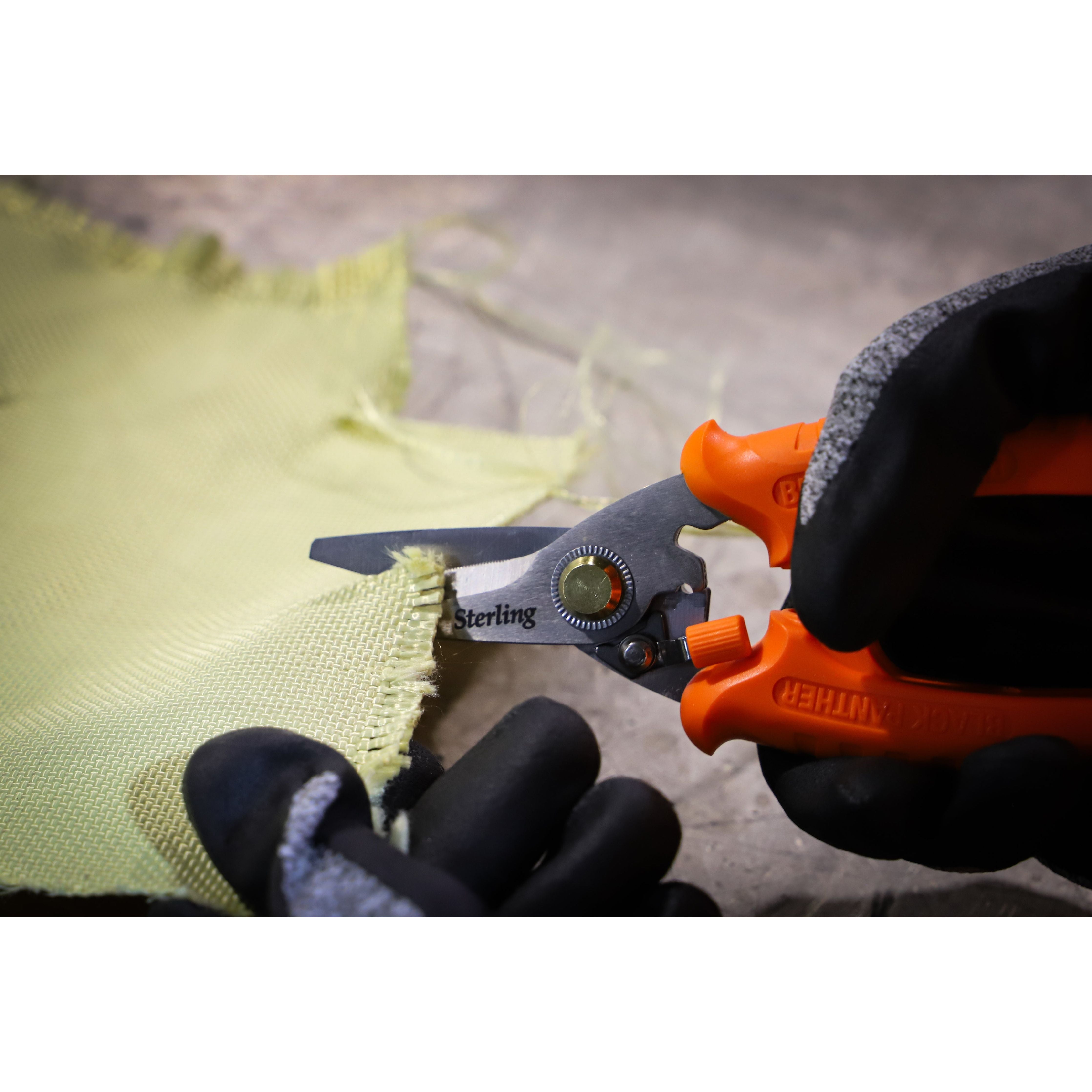 STERLING 200mm Black Panther Gen II: Round Tip Industrial Snips | Safety Orange OPP Bag | 29-705B