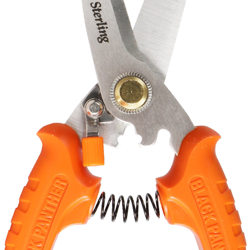 STERLING 200mm Black Panther Gen II: Round Tip Industrial Snips | Safety Orange OPP Bag | 29-705B
