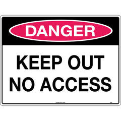 Uniform Safety Signs - 600x400mm - Metal - Danger Keep Out No Access | 296LM