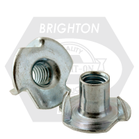 Brighton Best - 3/8"-16xOAL 7/16" 4 PRONG - TEE NUTS ZINC CR+3 | 302550
