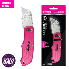 Sterling - 165mm Pink Folding Utility Knife | 3042P