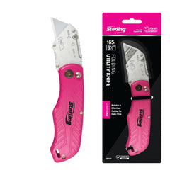 Sterling 165mm Pink Folding Utility Knife 3042P