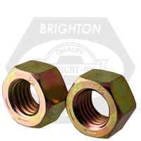 Brighton Best - 9/16"-12 - IMPERIAL GRADE 8 FINISHED HEX NUT ZINC-YELLOW CR+6 UNC | 306060
