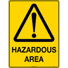 Uniform Safety Signs - 240x180mm - Self Adhesive - Blk/Ylw - Hazardous Area | 307DA