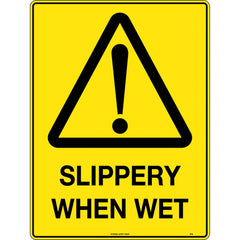 Uniform Safety Signs - 600x400mm - Corflute - Slippery When Wet | 311LC