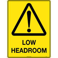 Uniform Safety Signs - 240x180mm - Self Adhesive - Blk/Ylw - Low Headroom | 317DA