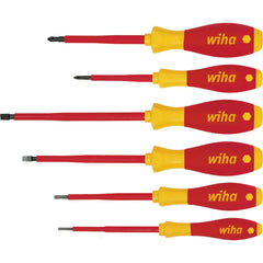 Wiha - 6 Piece Screwdriver Set, Slotted & Phillips, Softfinish, VDE 1000V Insulated | WH-00833
