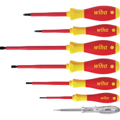 Wiha - 7 Piece Screwdriver Set, Slotted & Phillips, Softfinish, VDE 1000V Insulated | WH-00834