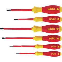 Wiha - 6 Piece Screwdriver Set, Slotted & Pozidrive, Softfinish, VDE 1000V Insulated | WH-25477