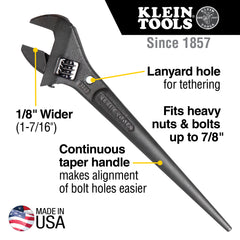 Klein Tools - 10IN ADJUSTABLE SPUD WRENCH | A-3227