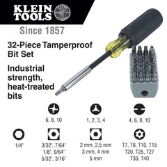 Klein Tools - MAGNET SCREWDRIVER WITH 32-PC BIT SET | A-32510
