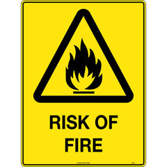 Uniform Safety Signs - 600x400mm - Poly - Caution Risk of Fire | 327LP