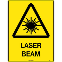 Uniform Safety Signs - 240x180mm - Self Adhesive - Blk/Ylw - Caution Laser Beam | 329DA