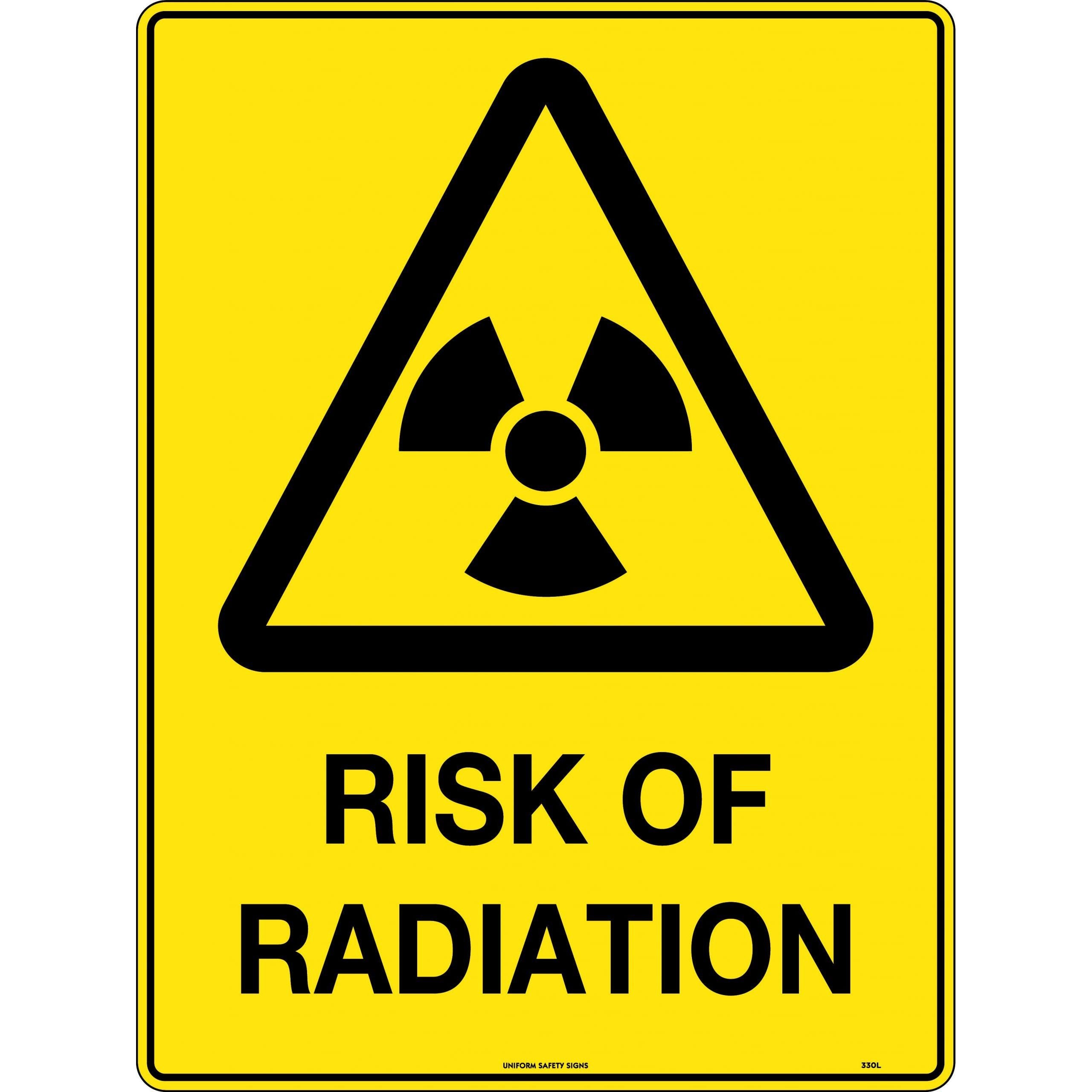 Uniform Safety Signs - 300x225mm - Metal - Caution Risk of Radiation | 330MM