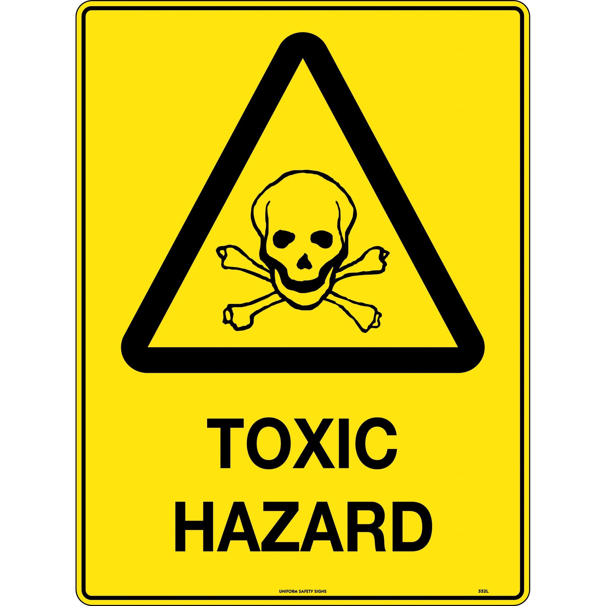 Uniform Safety Signs - 300x225mm - Poly - Caution Toxic Hazard | 332MP