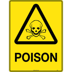 Uniform Safety Signs - 240x180mm - Self Adhesive - Blk/Ylw - Poison | 333DA