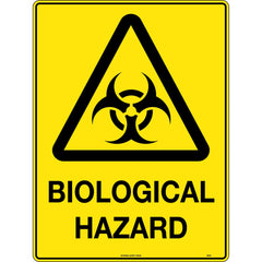 Uniform Safety Signs - 140x120mm - Self Adhesive - Pkt of 4 - Biological Hazard | 334SA