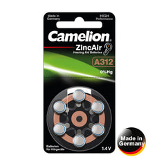Power DC - Camelion A312 Zinc Air 1.45V Pack Of 6 | CAZA312