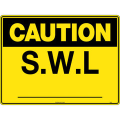 Uniform Safety Signs - 300x225mm - Metal - Caution S.W.L. | 344MM